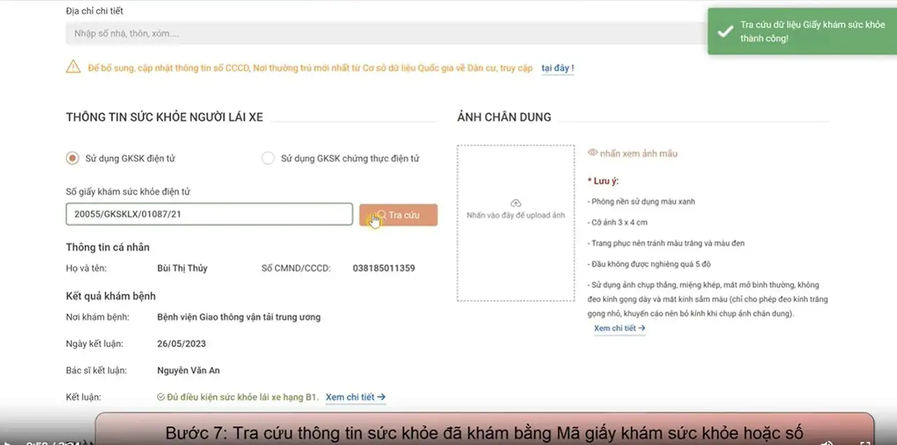 chi tiet cac buoc doi gplx truc tuyen nhan ket qua tai nha cong an khong cap doi gplx qua dien thoai ehHM