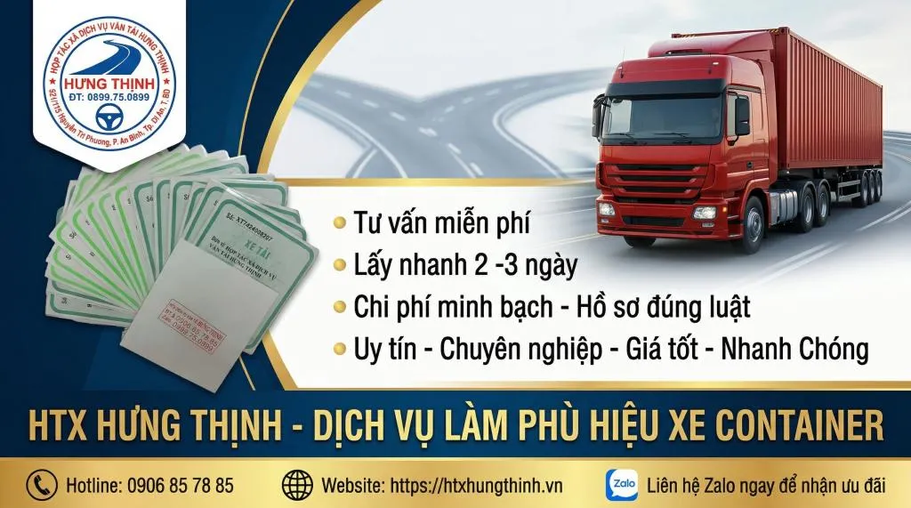 Dịch vụ làm phù hiệu xe container - HTX Hưng Thịnh