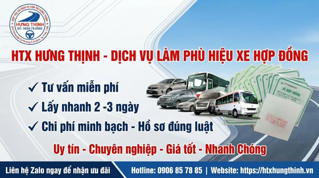 Dịch vụ làm phù hiệu xe Hợp Đồng - HTX Hưng Thịnh