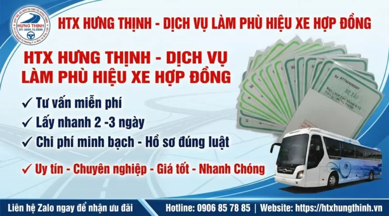 Dịch vụ làm phù hiệu xe Hợp Đồng - HTX Hưng Thịnh