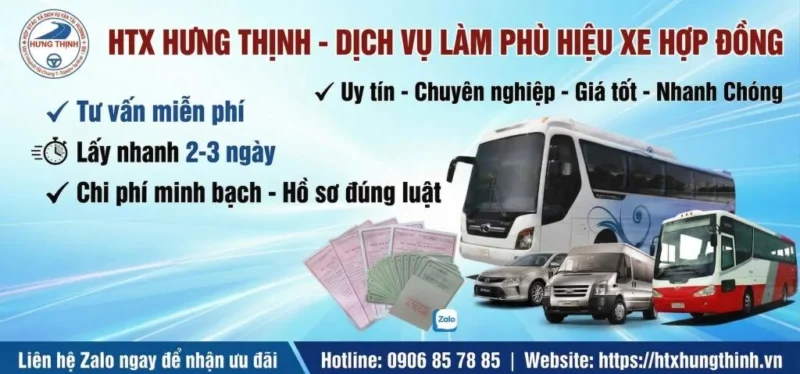 Dịch vụ làm phù hiệu xe Hợp Đồng - HTX Hưng Thịnh