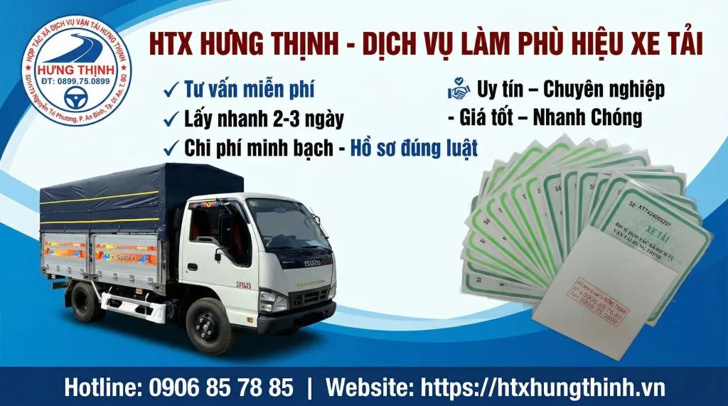 HTX Hưng Thịnh - Dịch vụ làm phù hiệu xe tải