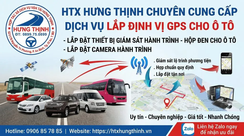 Dịch vụ lắp định vị ô tô - GPS - Thiết bị giám sát hành trình - HTX Hưng Thịnh