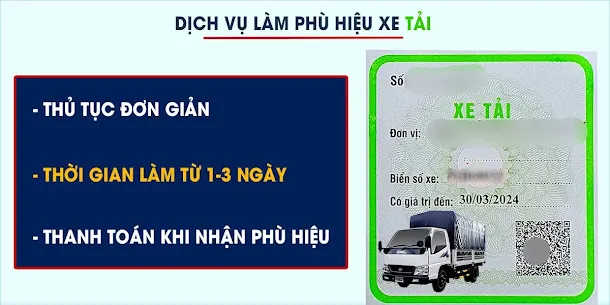 Dịch vụ làm phù hiệu xe ô tô tải