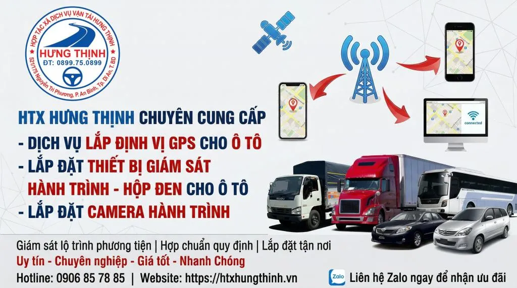 Lắp định vị gps - thiết bị giám sát hành trình cho xe ô tô - HTX Hưng Thịnh