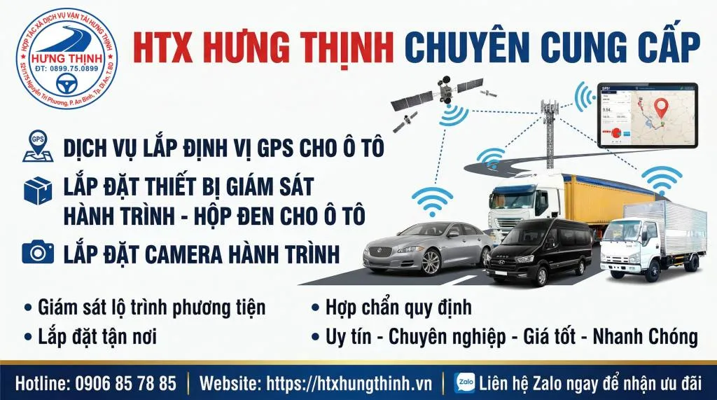 Lắp định vị gps - thiết bị giám sát hành trình cho xe ô tô - HTX Hưng Thịnh