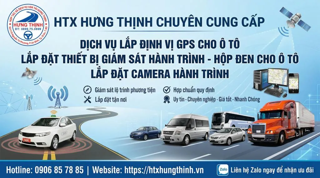 Lắp định vị gps - thiết bị giám sát hành trình cho xe ô tô - HTX Hưng Thịnh