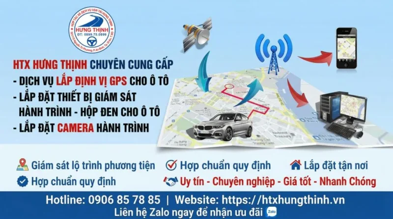 Lắp định vị gps - thiết bị giám sát hành trình cho xe ô tô - HTX Hưng Thịnh