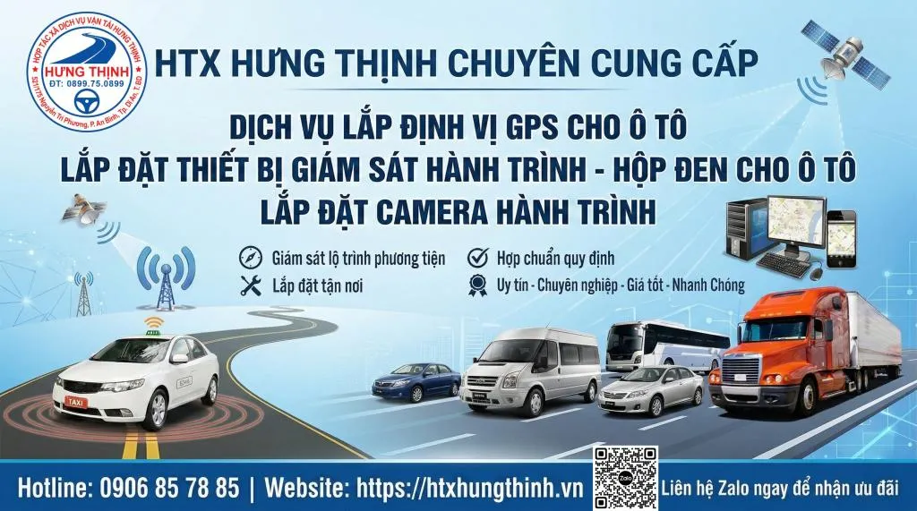 Lắp định vị gps - thiết bị giám sát hành trình cho xe ô tô - HTX Hưng Thịnh