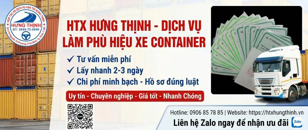 Phù hiệu xe container - HTX Hưng Thịnh