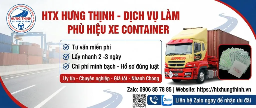 Phù hiệu xe container - HTX Hưng Thịnh