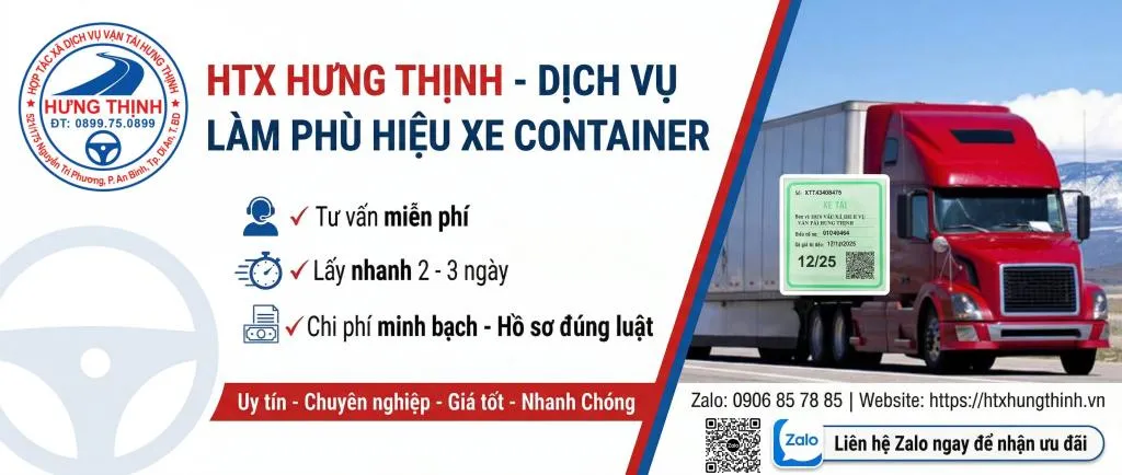 Phù hiệu xe container - HTX Hưng Thịnh