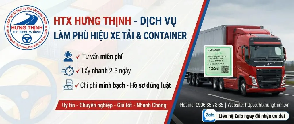Phù hiệu xe container - HTX Hưng Thịnh