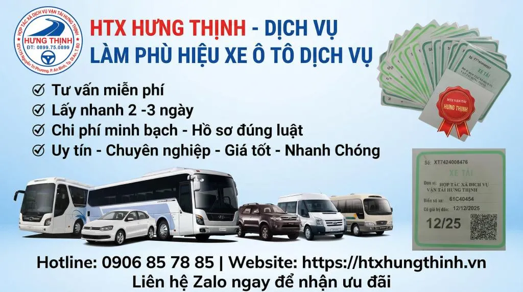 Phù hiệu xe hợp đồng - HTX Hưng Thịnh