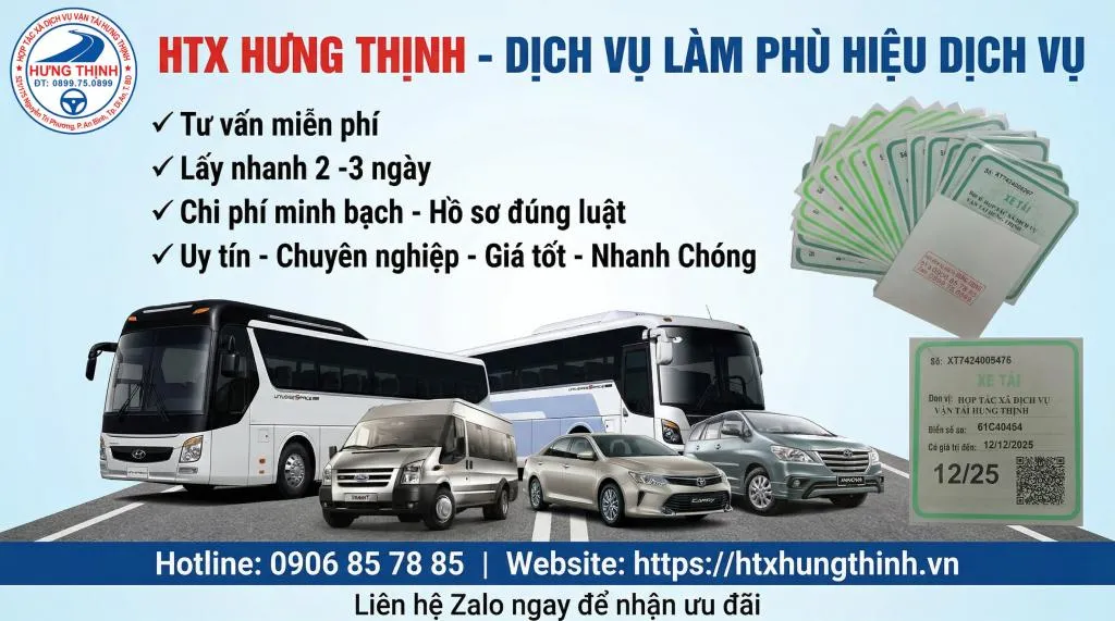 Phù hiệu xe hợp đồng - HTX Hưng Thịnh