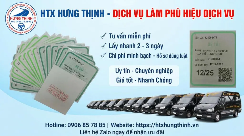 Phù hiệu xe hợp đồng - HTX Hưng Thịnh