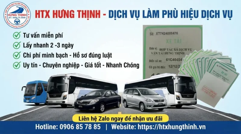 Phù hiệu xe hợp đồng - HTX Hưng Thịnh