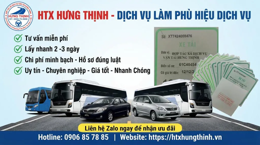 Phù hiệu xe hợp đồng - HTX Hưng Thịnh