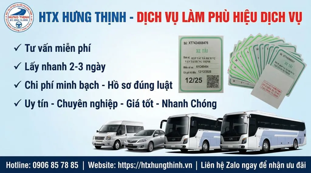 Phù hiệu xe hợp đồng - HTX Hưng Thịnh