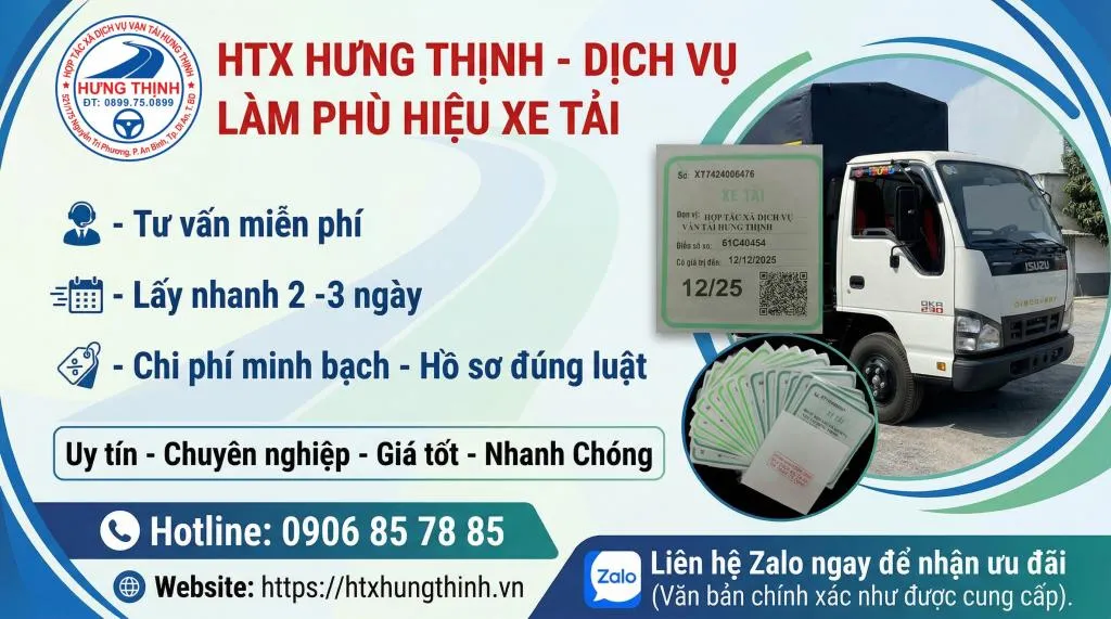 Phù hiệu xe tải - HTX Hưng Thịnh