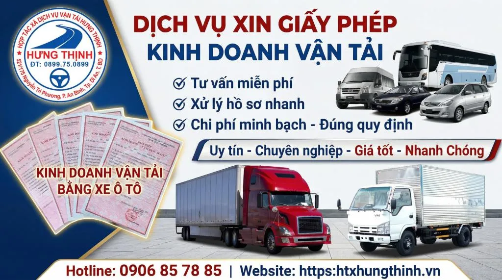 Dịch vụ xin giấy phép kinh doanh vận tải - HTX Hưng Thịnh