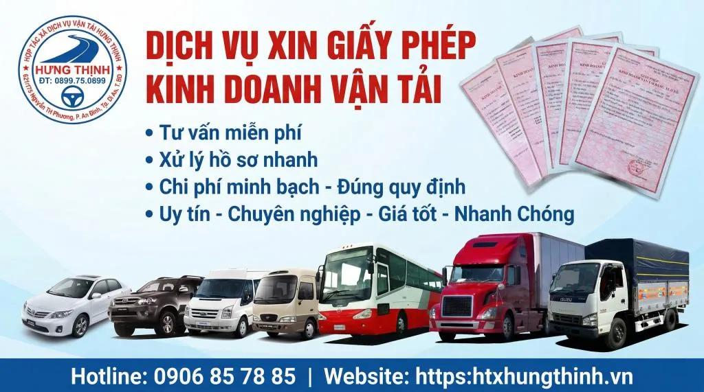Dịch vụ xin giấy phép kinh doanh vận tải - HTX Hưng Thịnh
